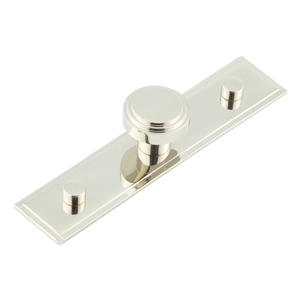 Cropley Stepped Round Cabinet Knob on Stepped Backplate - 30mm Diameter - Polished Nickel
