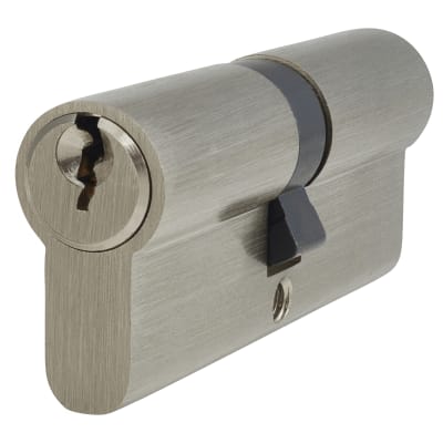 5 Pin 80mm Euro Double Cylinder - 40 + 40mm - Polished Nickel - Keyed to Differ