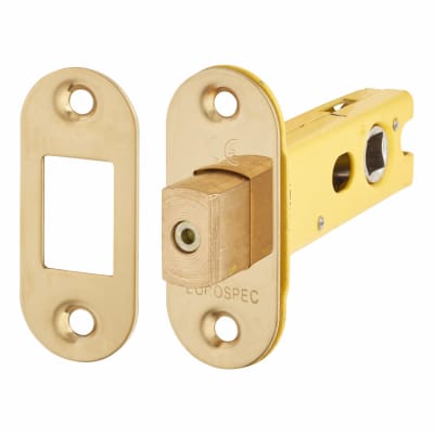 8mm Bolt Through Tubular Bathroom Deadbolt - 76mm Case - 57mm Backset - Radius - PVD Brass