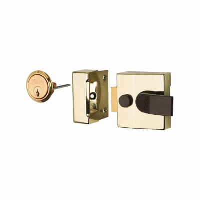 85 Double Locking Nightlatch - 40mm Backset - Polished Brass Case/Cylinder