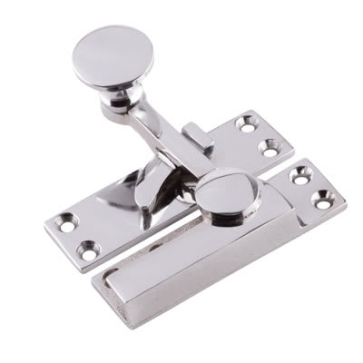Quadrant Arm Sash Window Fastener - 72 x 20mm - Polished Chrome
