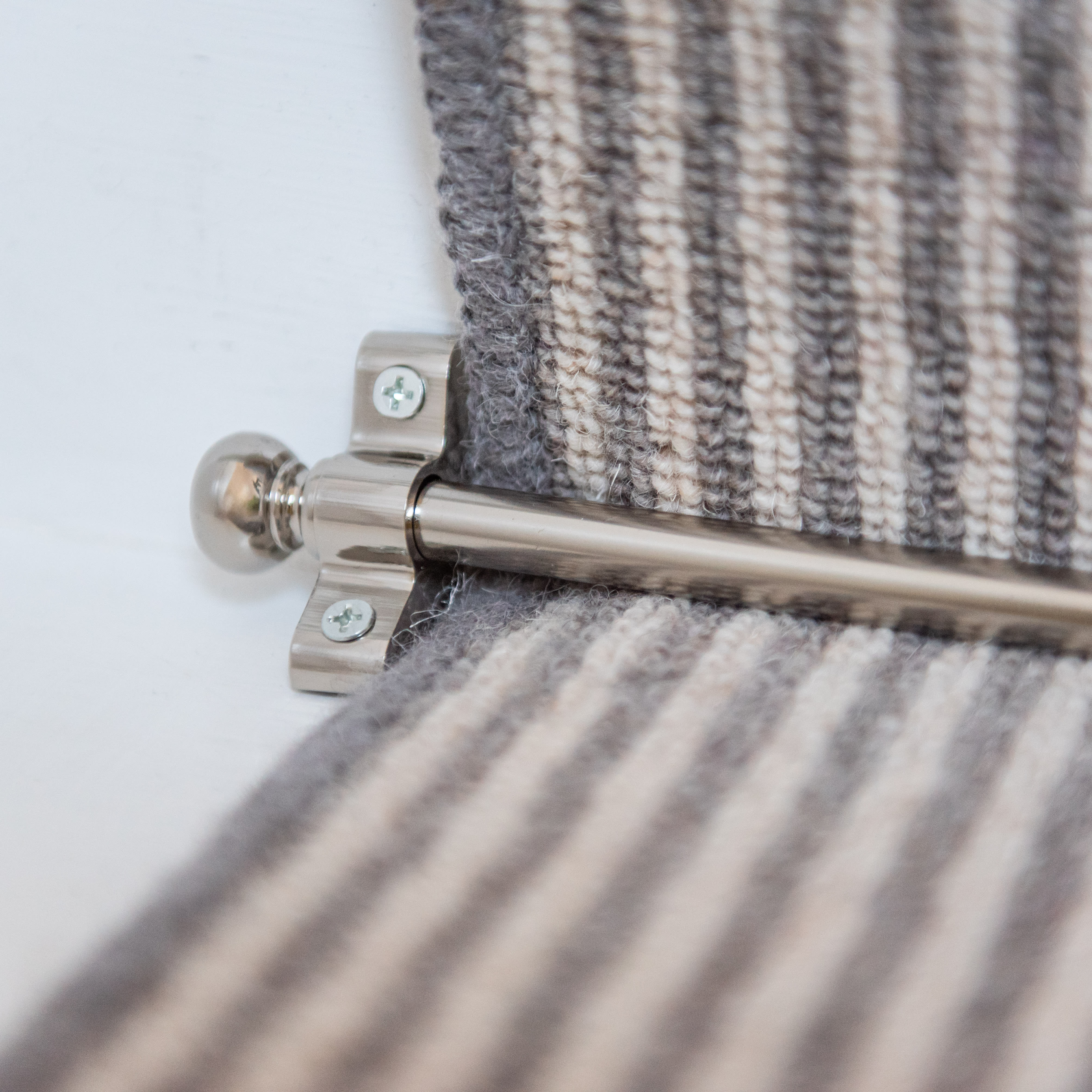 Stair Rod with Round Bulb Finials - 900mm Length - Polished Nickel