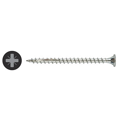 Cutter Pozi Countersunk Wood Screws - 5.0 x 40mm - Bright Zinc Plated - Pack of 200