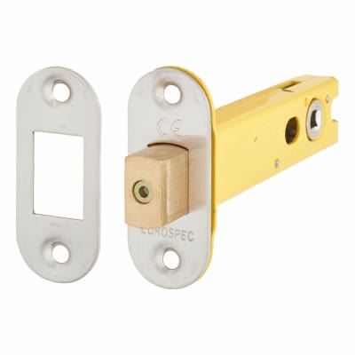 5mm Bolt Through Tubular Bathroom Deadbolt - 103mm Case - 82mm Backset - Radius - Satin Stainless