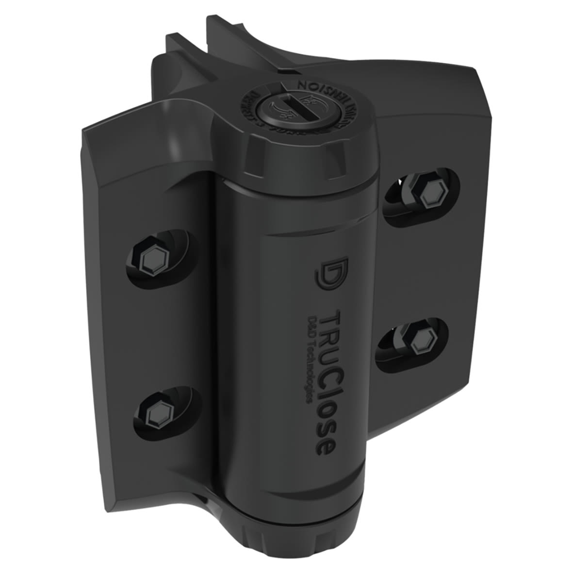 D&D TrueClose Heavy Duty Nylon Round Post Fittings - 121 x 108 x 13.5mm - Black - Pair