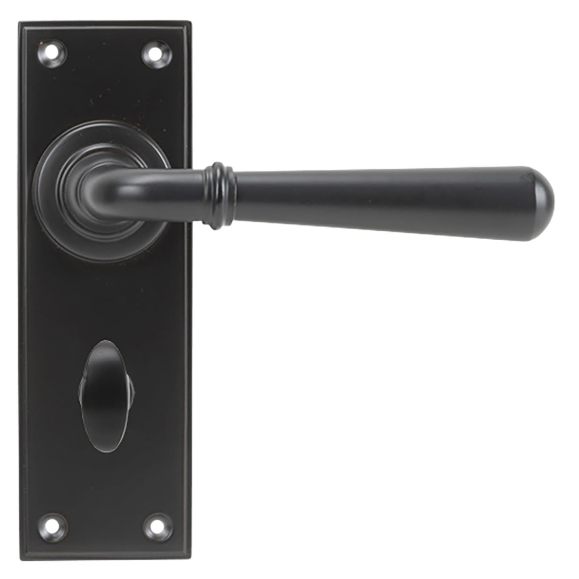 Aged Bronze Bathroom Door Handles - Newbury Range - 152 x 50mm