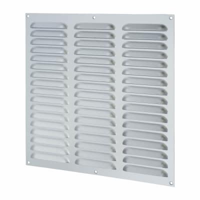 Hooded Louvre Vent - 305 x 305mm - 19869mm² Free Air Flow - Satin Aluminium
