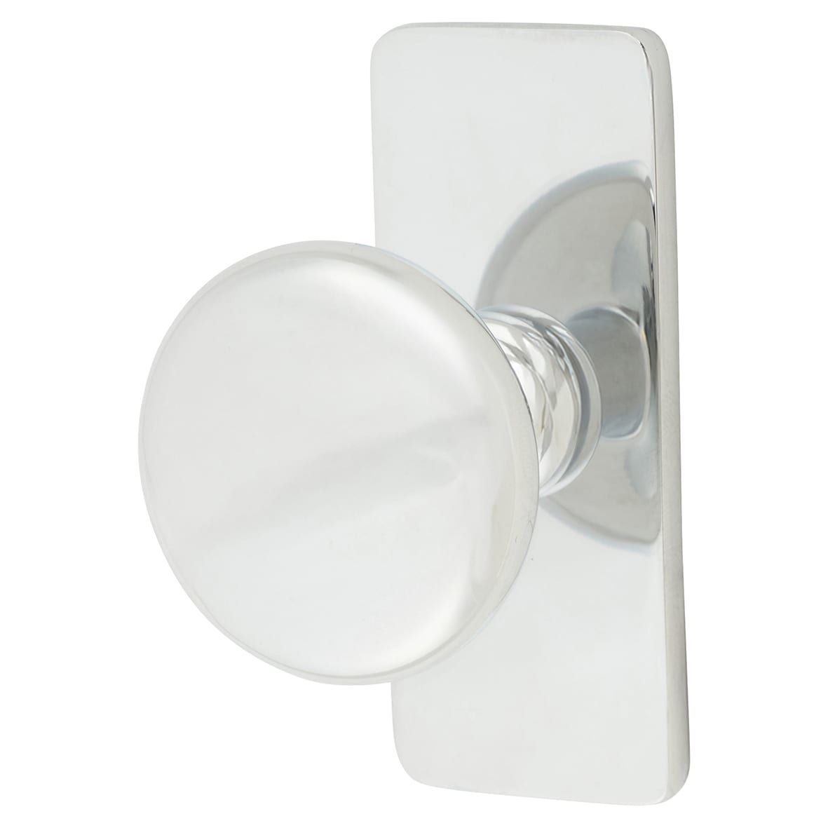 Crofts & Assinder Banbury Round Cabinet Knob pn Rectangle Backplate - 32mm Diameter - Polished Chrome