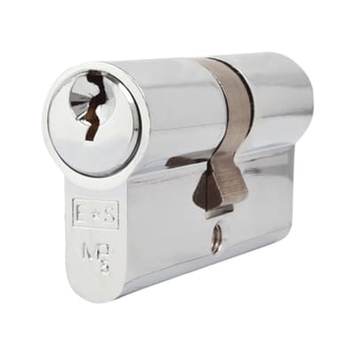 5 Pin 60mm Euro Double Cylinder - 30 + 30mm - Polished Chrome - Keyed Alike