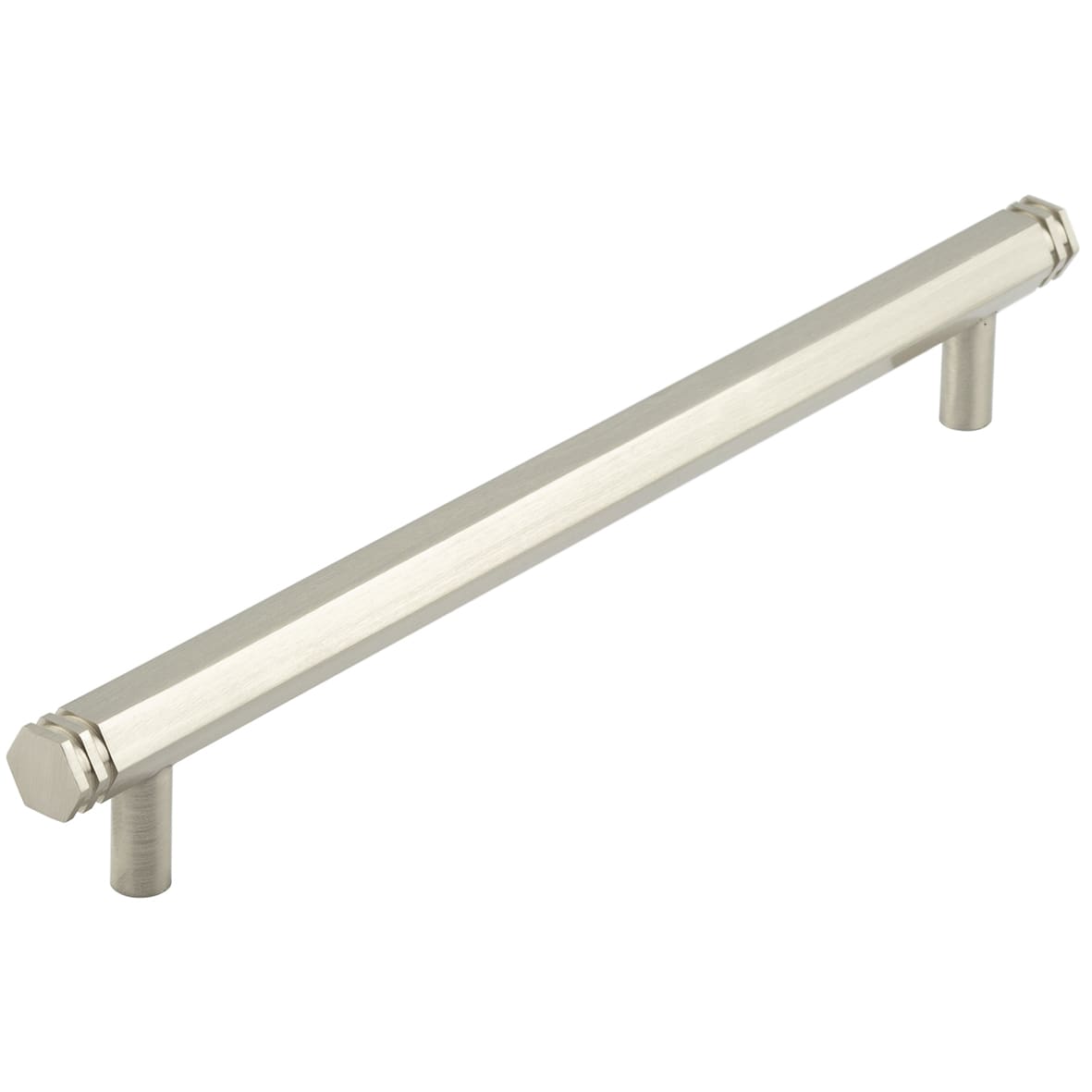 Nile 15mm Hex T-Bar Cabinet Pull Handle - 224mm c/c - Satin Nickel