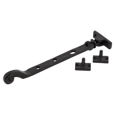 Tudor Casement Window Stay - 8"/200mm Length - Antique Black Iron