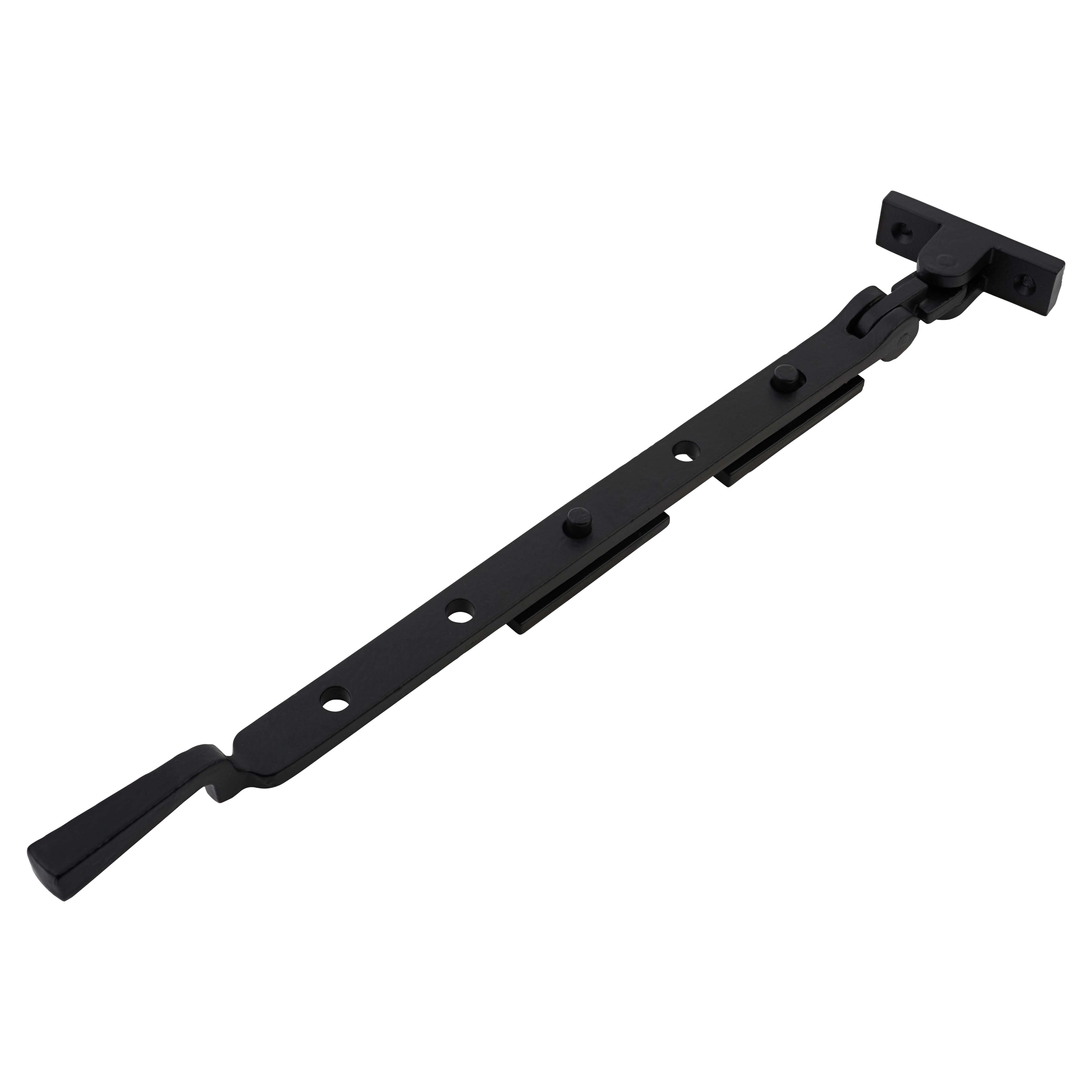 Square Casement Window Stay - 12"/300mm - Smooth Black
