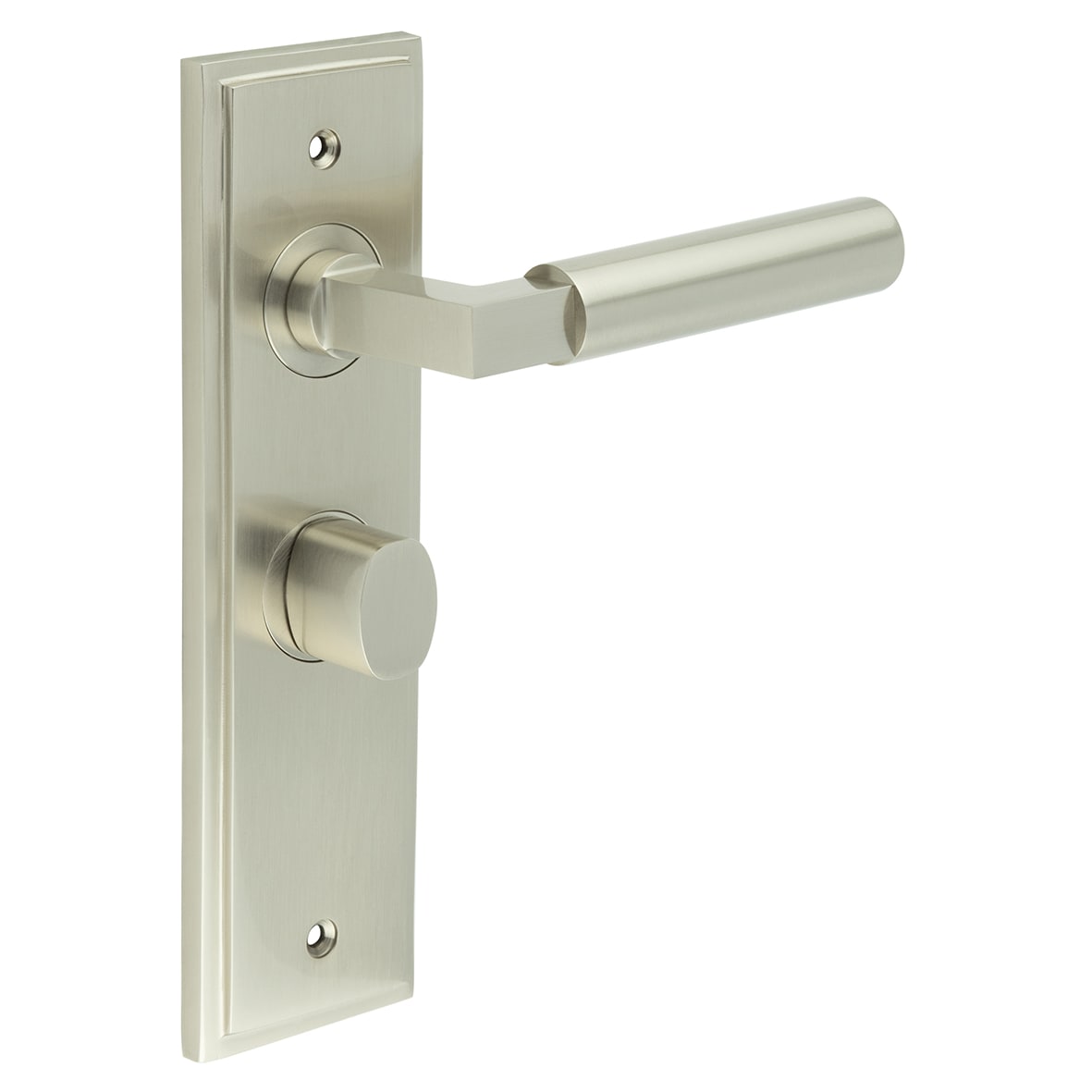 Satin Nickel Fire Rated Bathroom Door Handles - Westminster - Inner 2 - 200 x 55mm