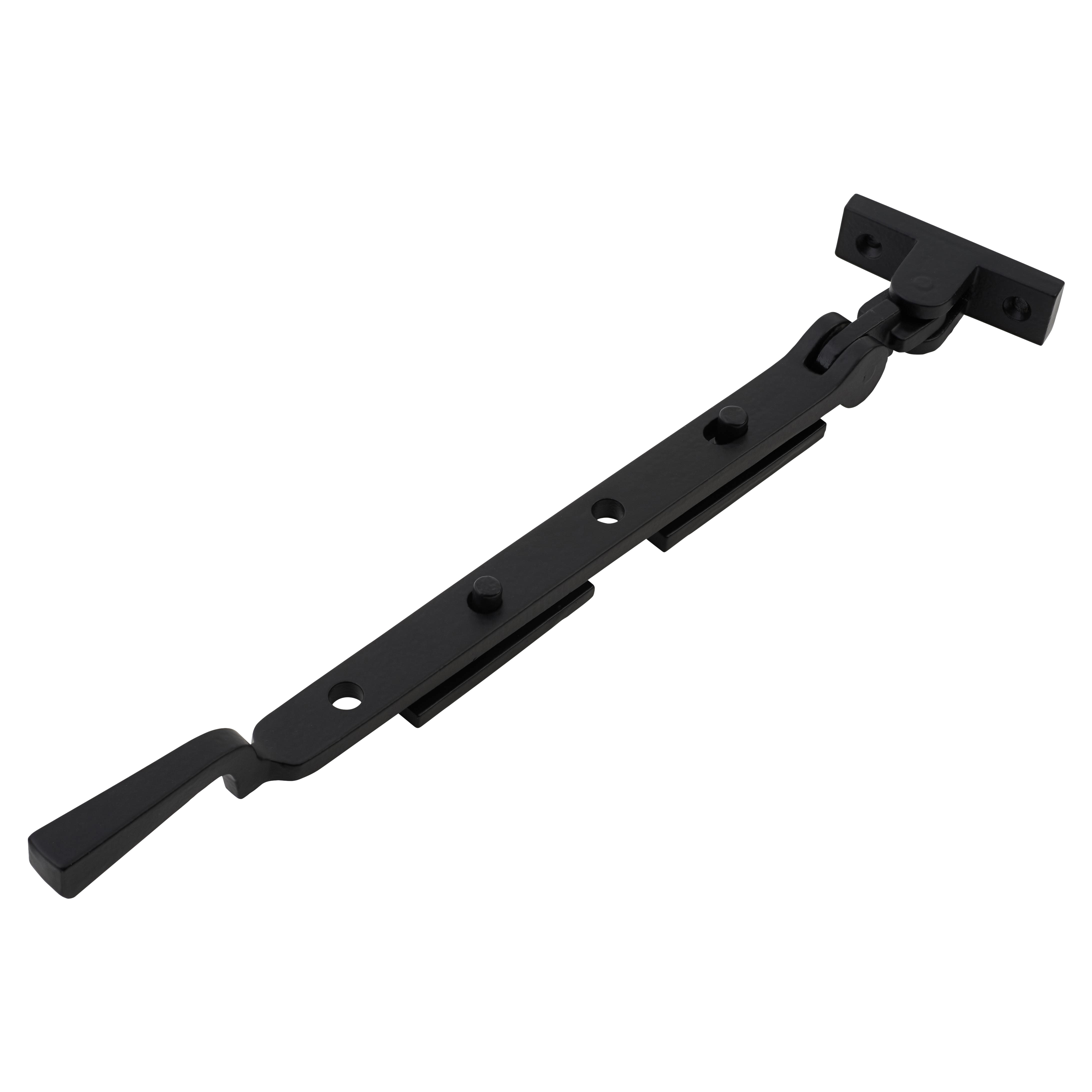 Square Casement Window Stay - 10"/250mm - Smooth Black