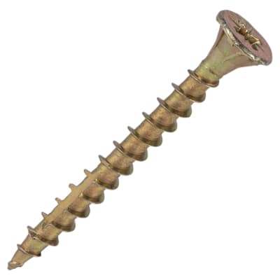 Cutter Pozi Countersunk Wood Screws - 4.0 x 50mm - Yellow Zinc - Pack of 200