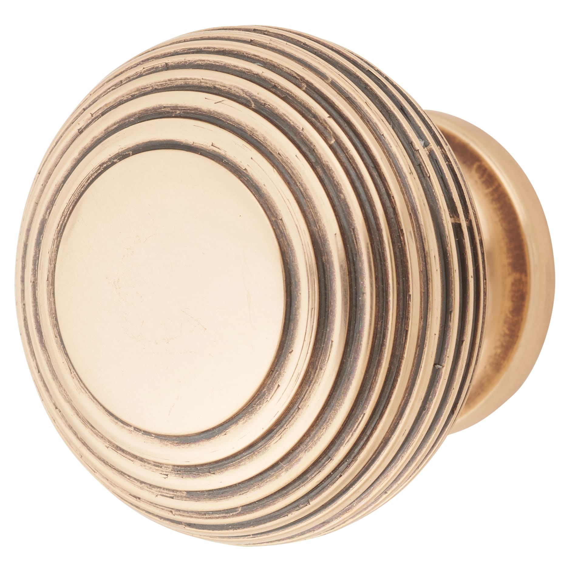 Beehive Round Cabinet Knob - 40mm Diameter - Polished Bronze
