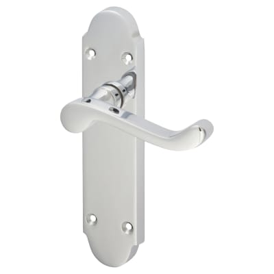 Polished Chrome Victorian Summer Scroll Latch Door Handles - 168 x 40mm