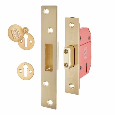 2100S StrongBOLT:2007 5 Lever Deadlock - 81mm Case - 57mm Backset - Polished Brass