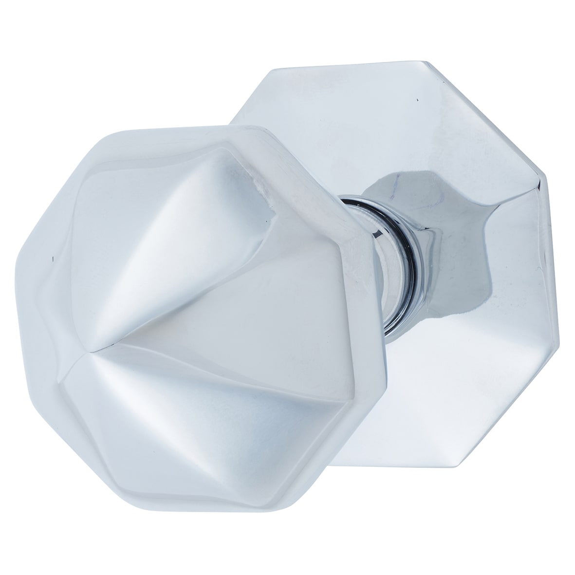 Marcus Polished Chrome Octagonal Centre Door Knob - 66mm Rose Diameter