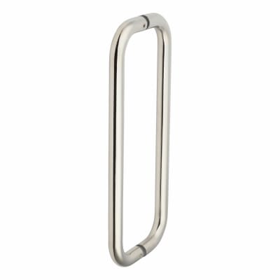 Polished Stainless Steel 19mm D-Bar Door Pull Handles - Back to Back - 305mm Centres