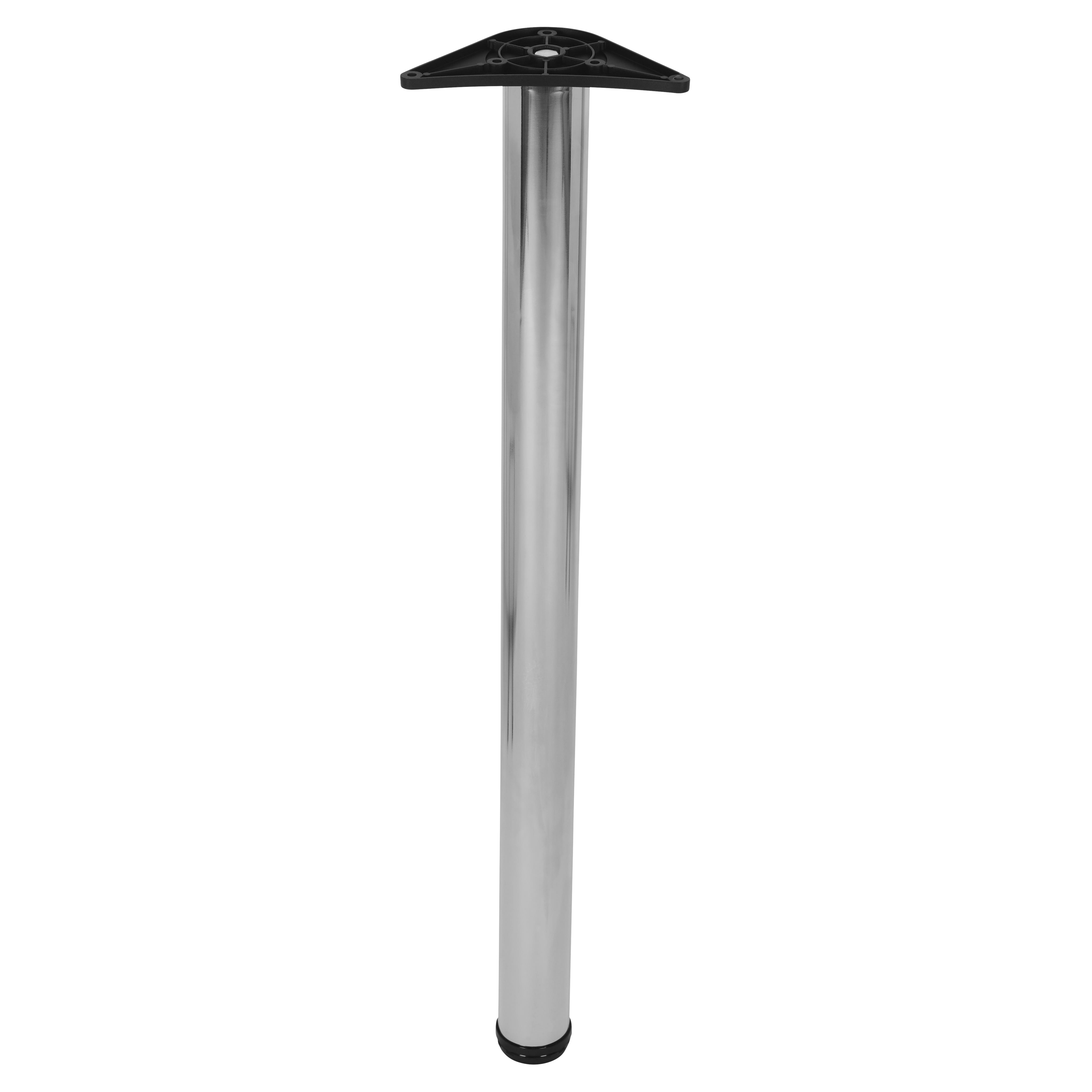 Round Adjustable Worktop Support Breakfast Bar Table Leg - 60 x 870-895mm - Polished Stainless