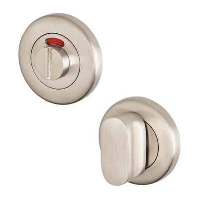 Bathroom Turn & Release with Indicator - 50mm Diameter - Satin Stainless Steel