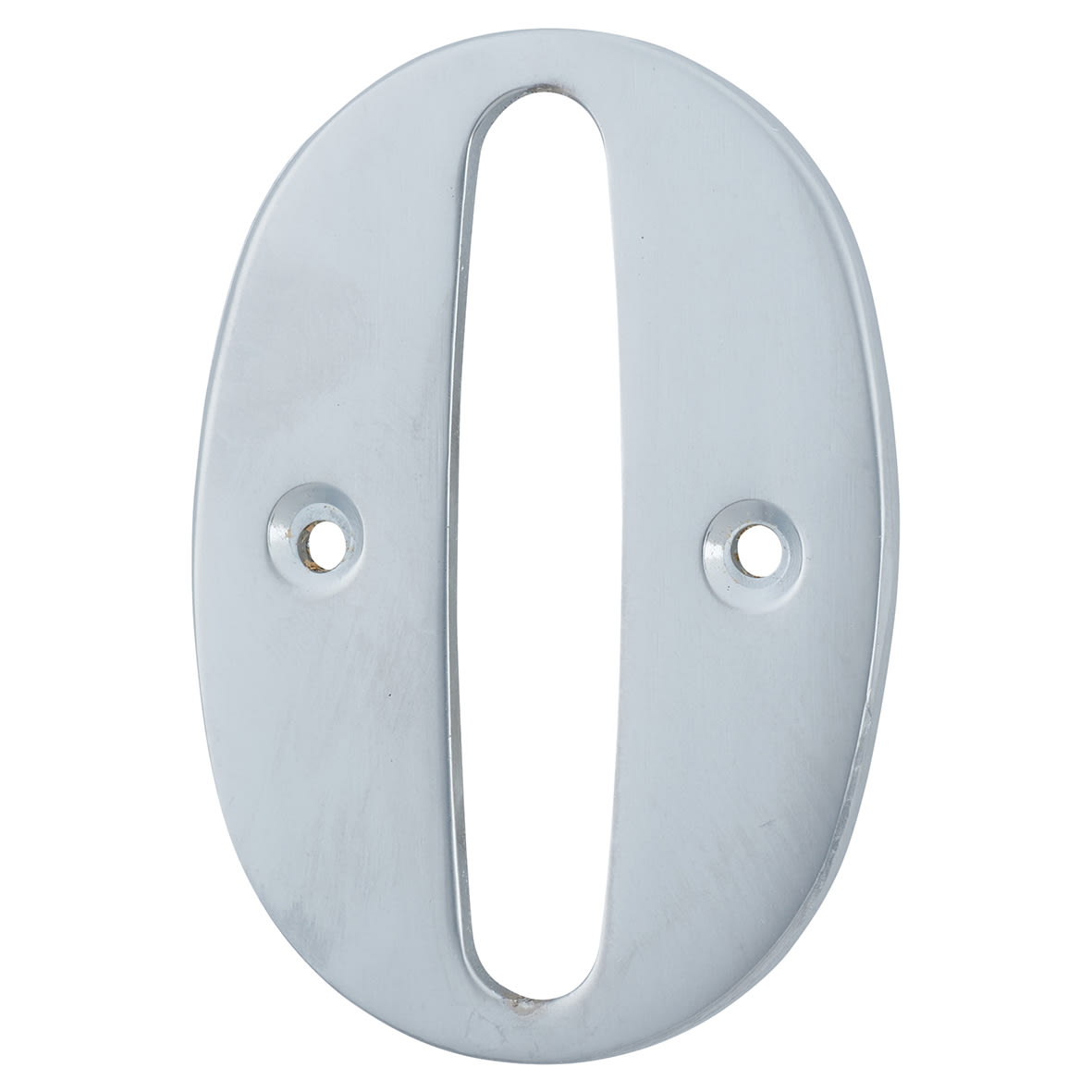 79mm Screw Fix Door Numeral - 0 - Satin Chrome