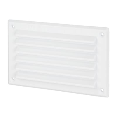 Louvre Vent - 155 x 94mm - 4748mm² Free Air Flow - White Plastic