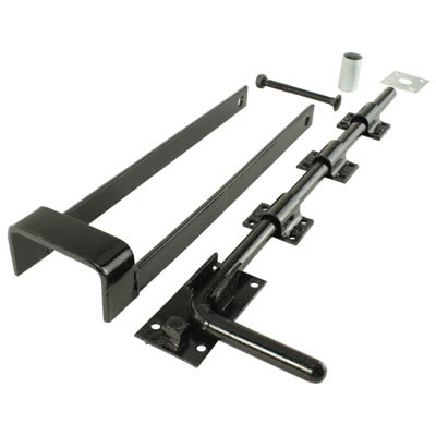 Heavy Duty Double Gate Fastener - 355 x 90mm - Black Galvanised