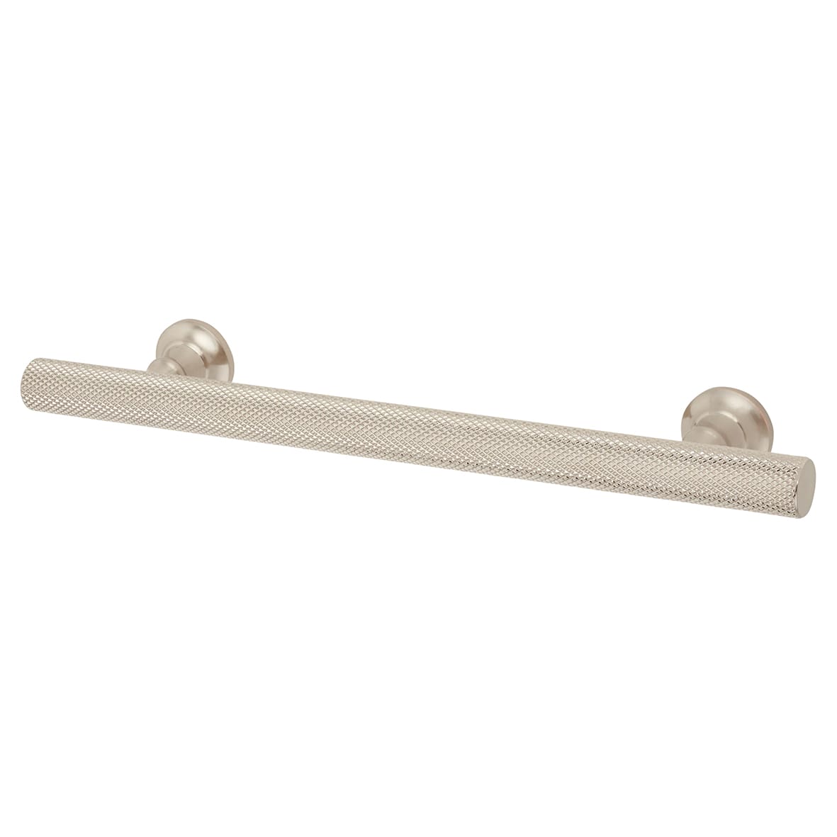 York 12mm Knurled T-Bar Cabinet Pull Handle - 128mm Centres - Satin Nickel