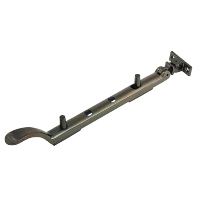 Victorian Casement Window Stay - 10"/250mm Length - Black Nickel