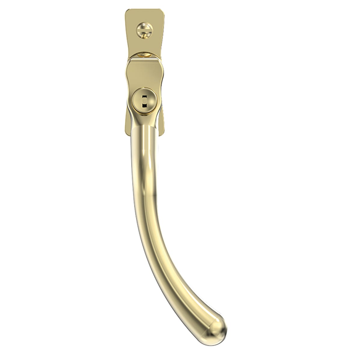 Heritage Pear Drop Locking Espagnolette Casement Window Handle - Right Hand - Polished Gold