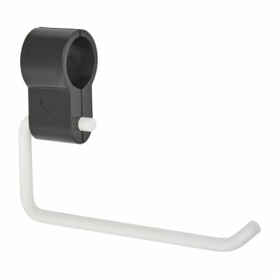Support Rail Clip-On Toilet Roll Holder - 165 x 32 x 120mm - White Powder Coated
