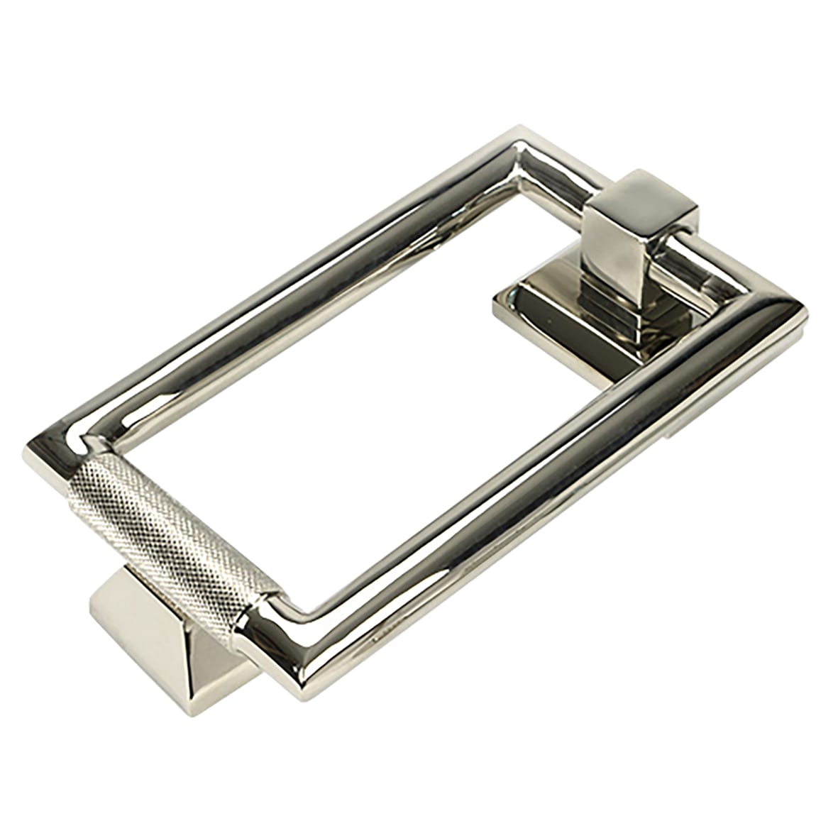 Brompton Rectangular Knurled Door Knocker - Polished Nickel - 145 x 90mm