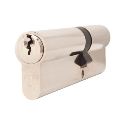 5 Pin 95mm Euro Double Cylinder - 40 + 55mm - Polished Nickel - Keyed to Differ