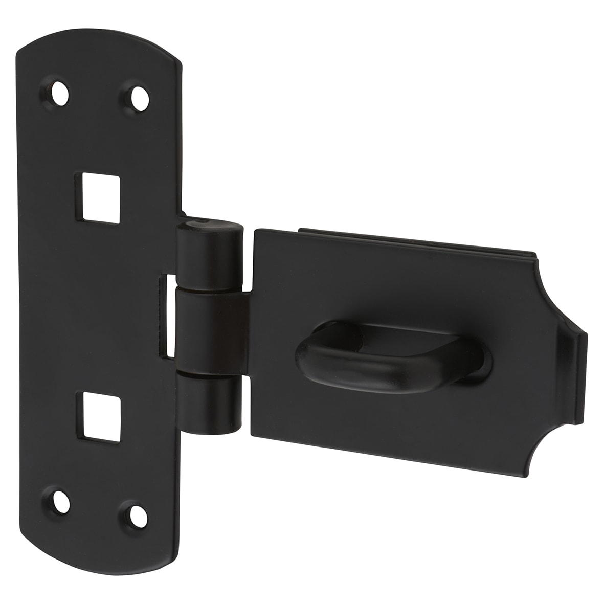 Heavy Pattern Vertical Hasp & Staple - 150 x 50mm - Black