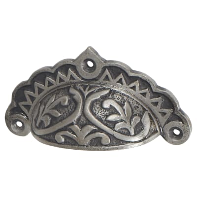 Edwardian Cabinet Cup Handle - 88mm Centres - Pewter Effect