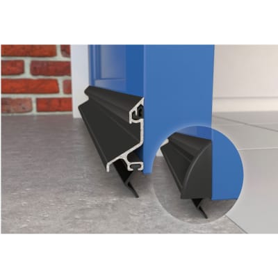 Standard Rain Deflector & Drip Bar - 914mm Length - Inward/Outward Opening Doors - Black