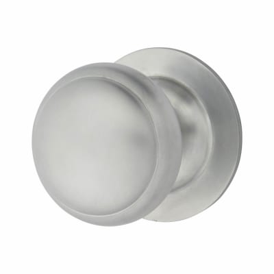 Satin Chrome Round Centre Door Knob - 83mm Rose Diameter