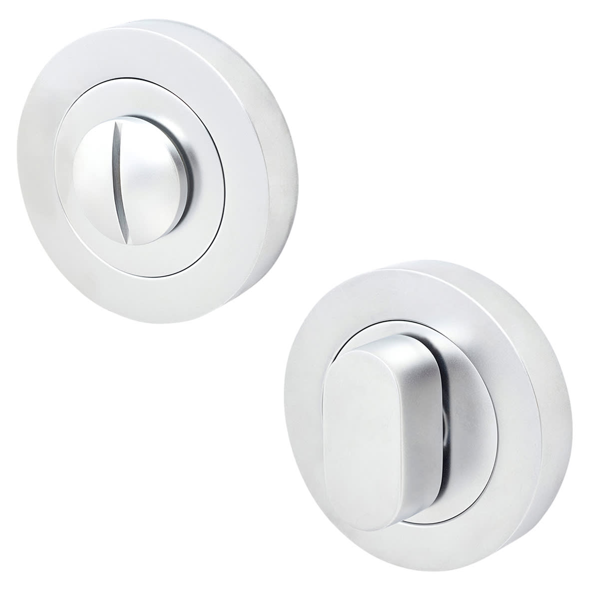 Oval Bathroom Turn & Release - 52mm Diameter - Satin Chrome