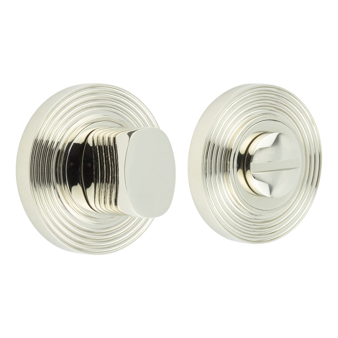 Inner 3 Turn & Release with Reeded Rose - 47mm Diameter - Polished Nickel