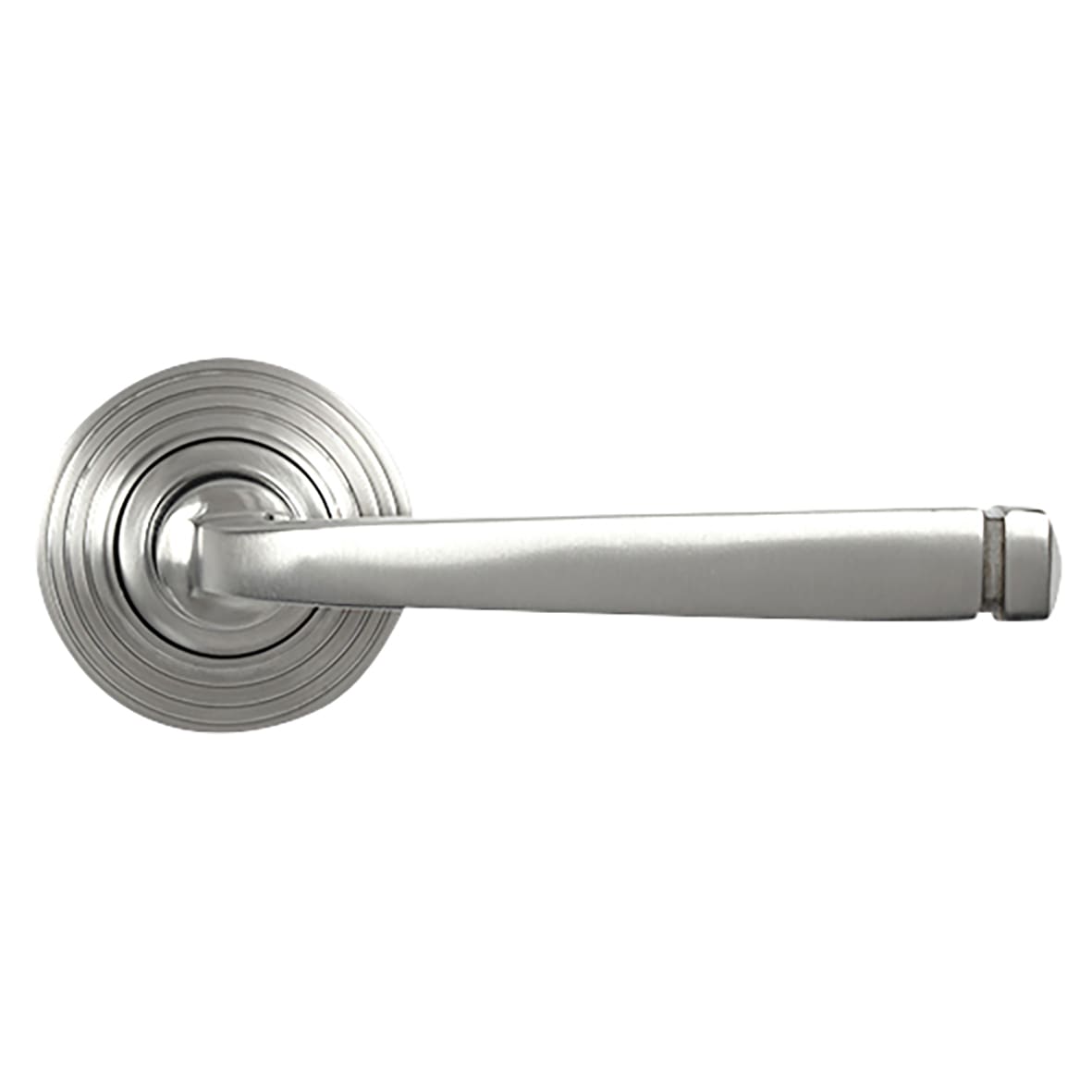 Satin Stainless Steel Door Handles on Round Beehive Rose - Avon Range
