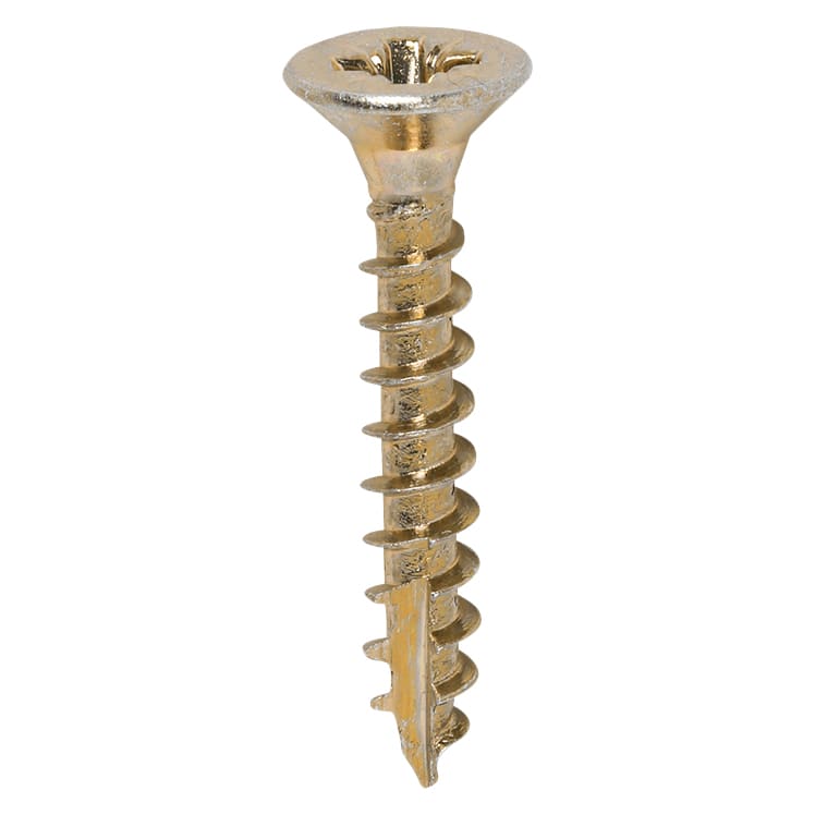 Classic Pozi Countersunk Wood Screws - 4.0 x 25mm - Yellow Zinc - Pack of 200