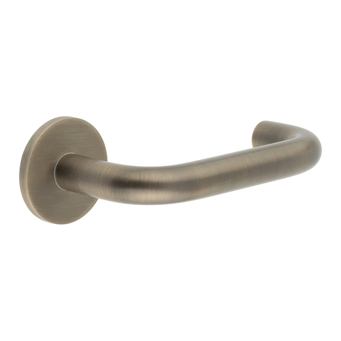 Antique Brass Unsprung 19mm Fire Rated Return to Door Handles on Round Rose - CR-106 Range
