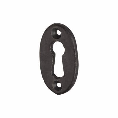 Oval Escutcheon - 47 x 29mm - Keyhole - Antique Black Iron