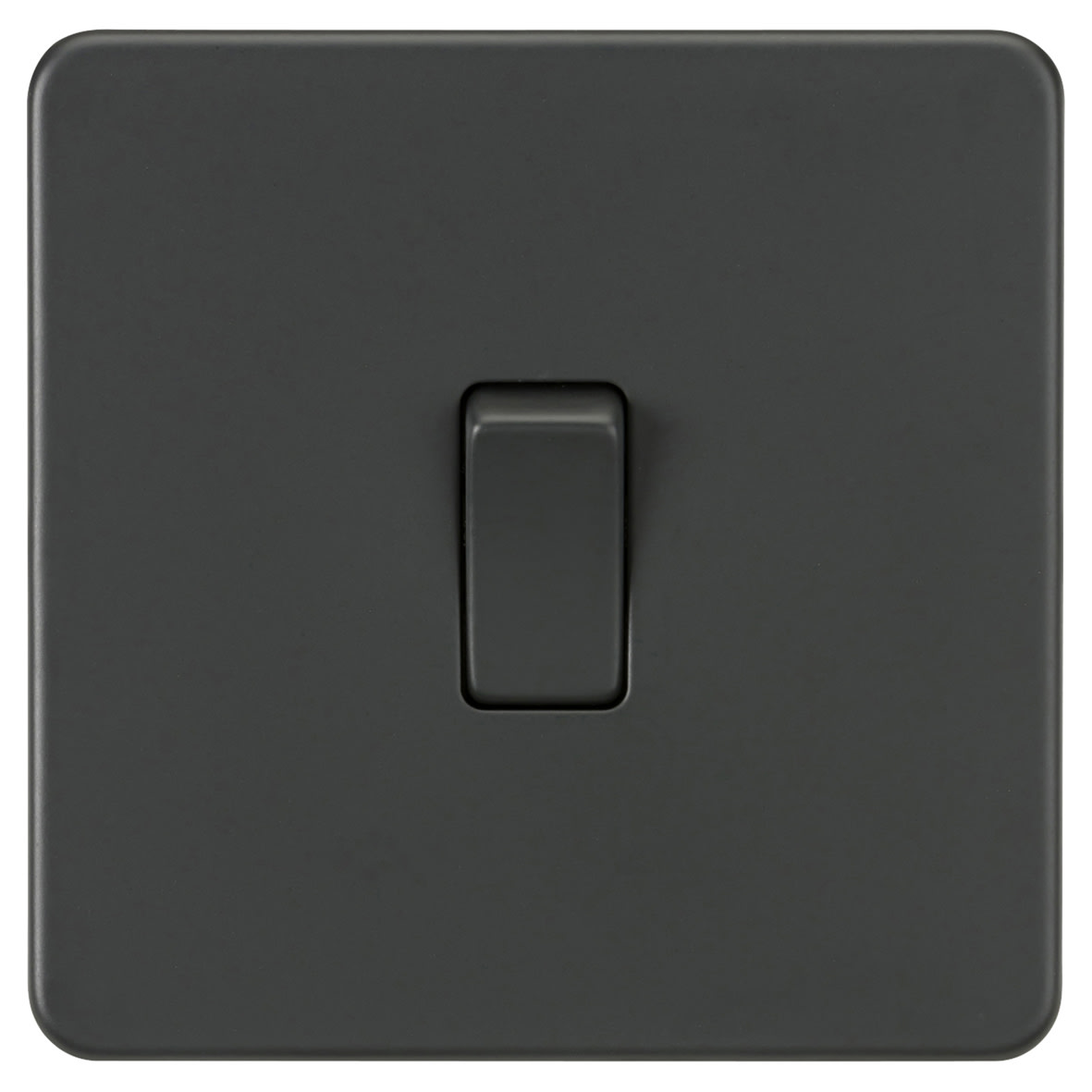 20A 1 Gang Double Pole Screwless Flat Plate Appliance Switch - Anthracite Grey