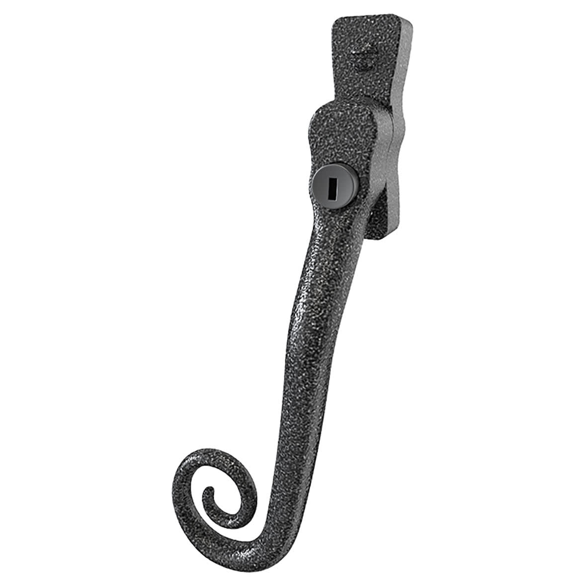 Heritage Monkey Tail Locking Espagnolette Casement Window Handle - Left Hand - Heritage Pewter