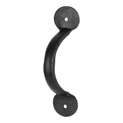 Bean Bow Cabinet Pull Handle - 80mm Centres - Antique Black Iron