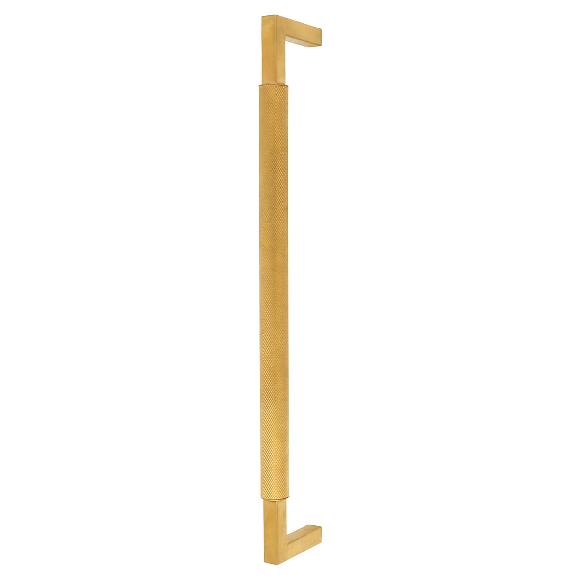 PVD Satin Brass 25mm Knurled D-Bar Door Pull Handle - Bolt Fix - 450mm Centres