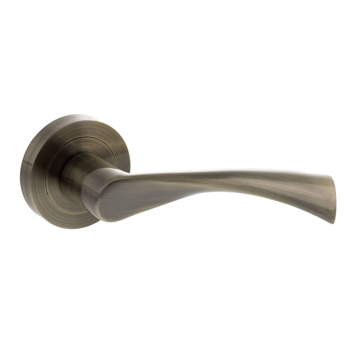 Status Colorado Door Handle on Rose - Antique Brass